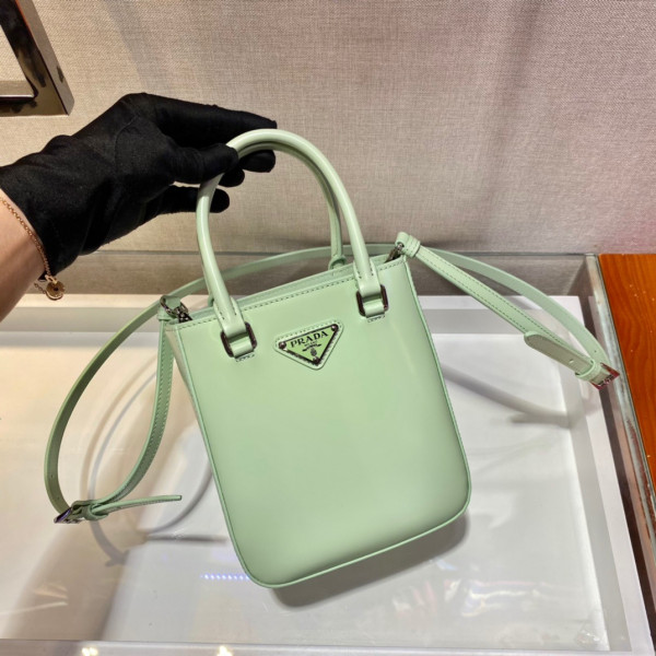 Pra*a small brushed leather tote