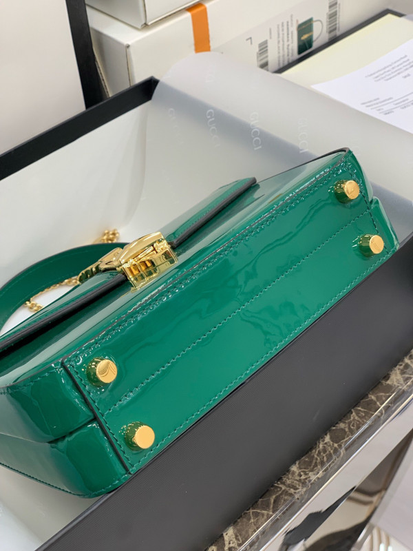 G*u*i sylvie 1969 patent leather mini top handle bag