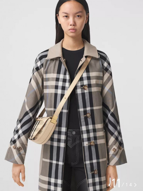 B**rry small check canvas and leather olympia bag