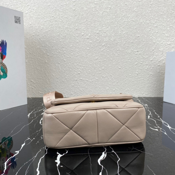 Pra*a system nappa leather patchwork bag