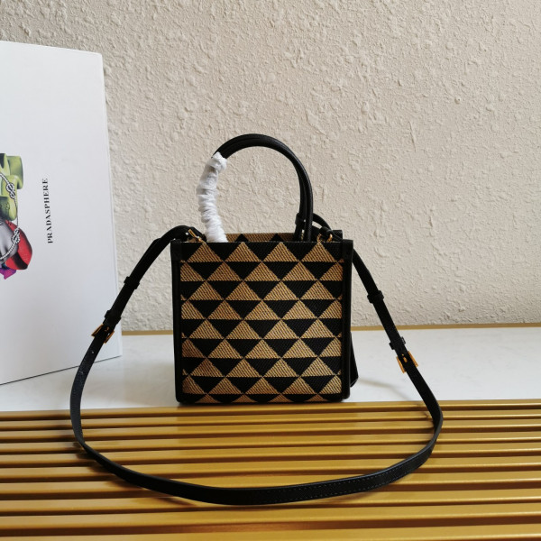 Pra*a micro symbole jacquard fabric handbag