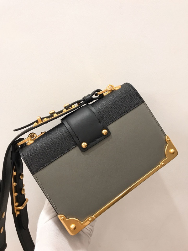 Pra*a cahier leather shoulder bag