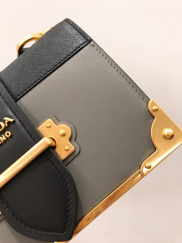 Pra*a cahier leather shoulder bag