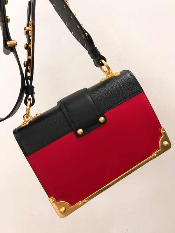Pra*a cahier leather shoulder bag