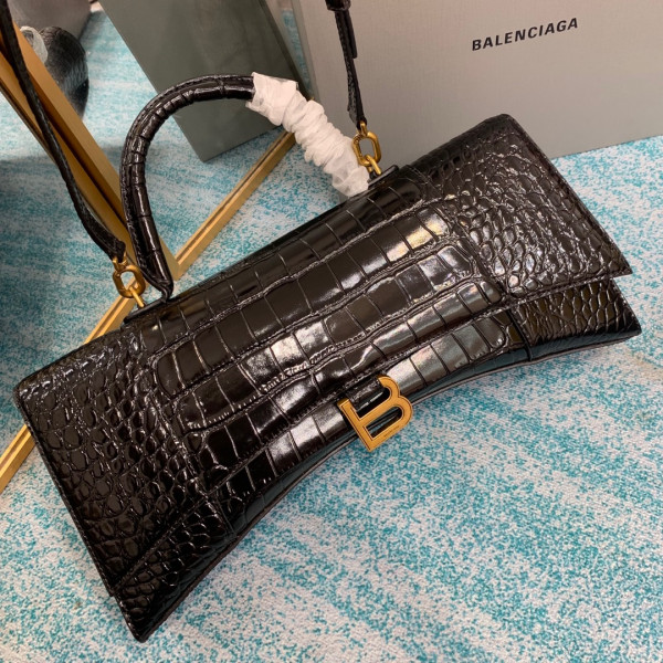 Ba*len*cia*ga  hourglass stretched top handle bag