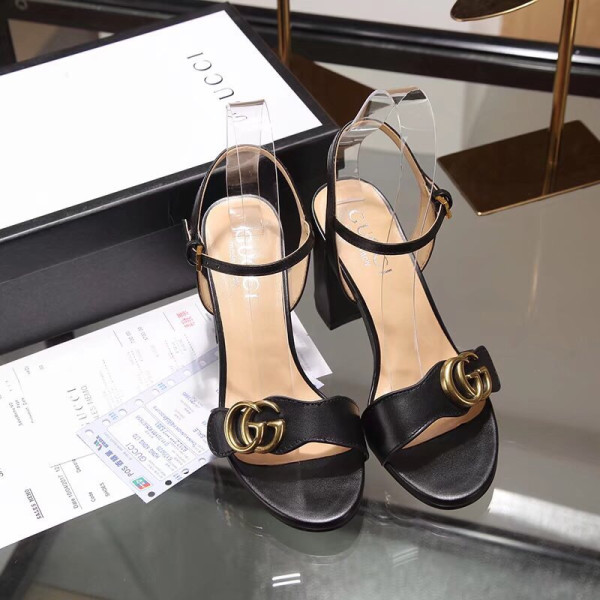 G*u*i leather mid-heel sandal