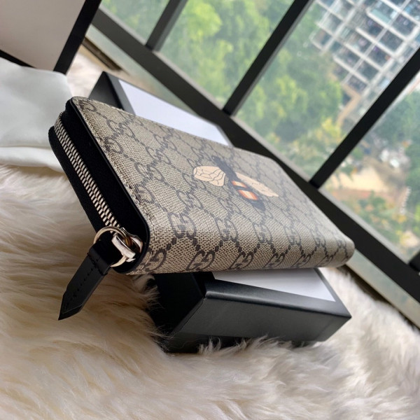 G*u*i bee print gg zip around wallet