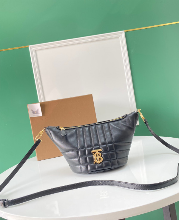 B**rry small quilted lambskin crescent lola bag