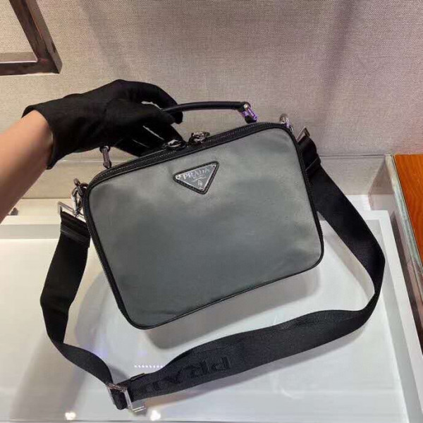 Pra*a brique saffiano leather cross-body bag
