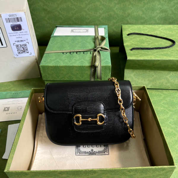 G*u*i horsebit 1955 lizard mini bag