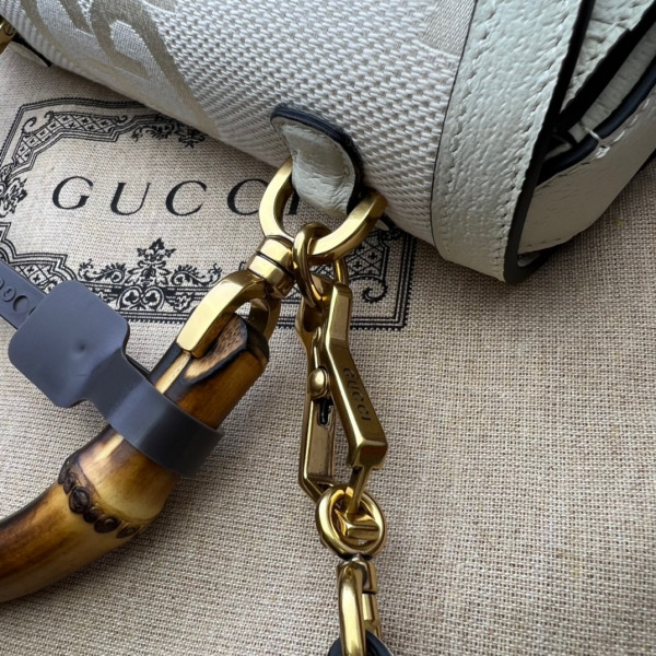 G*u*i small top handle bag with bamboo