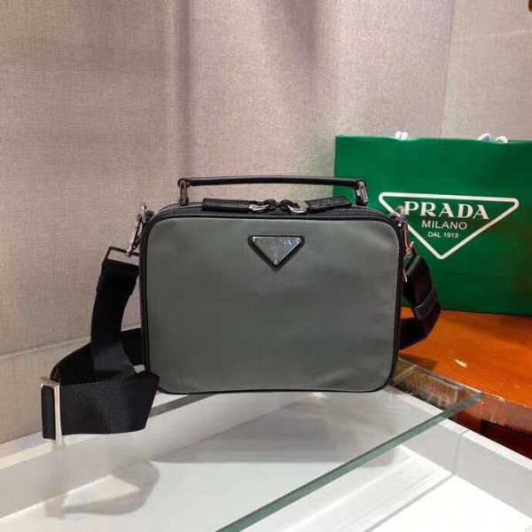 Pra*a brique saffiano leather cross-body bag