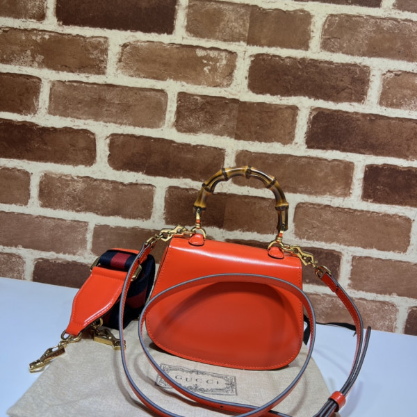 G*u*i mini top handle bag with bamboo