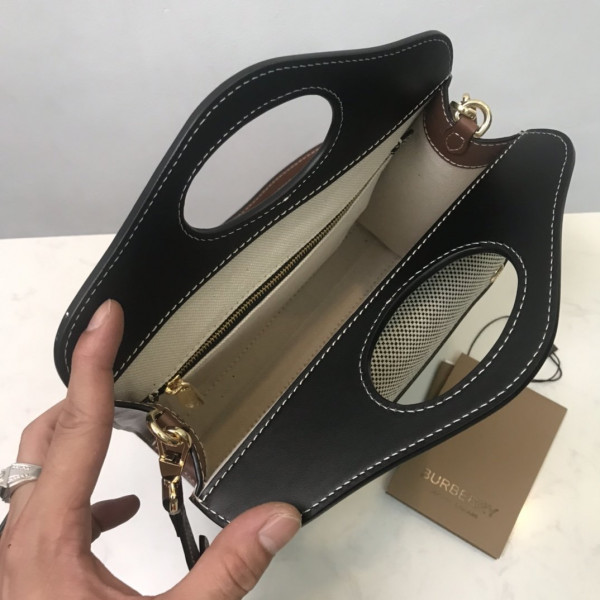 B**rry mini two-tone canvas and leather pocket bag