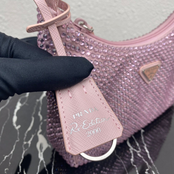 Pra*a satin mini-bag with artificial crystals