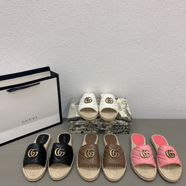 G*u*i leather espadrille sandal