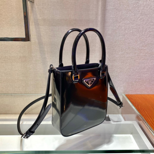 Pra*a small brushed leather tote