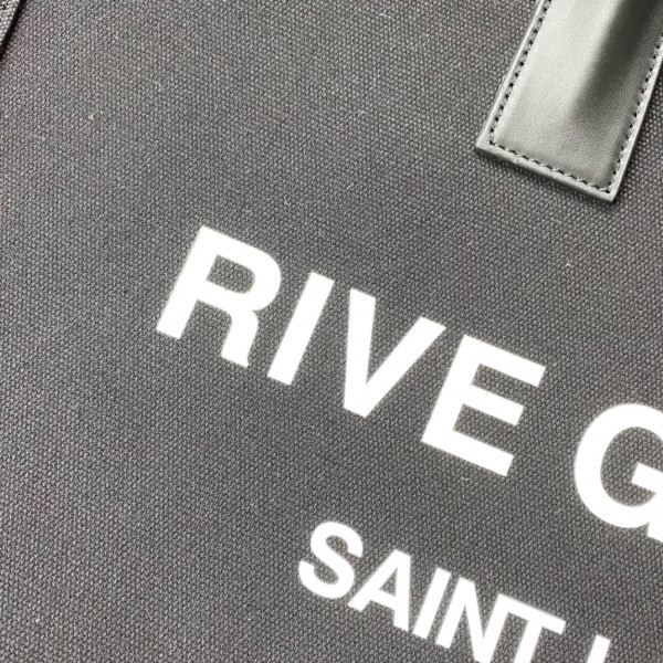 Y*L rive gauche tote bag in printed linen and leather
