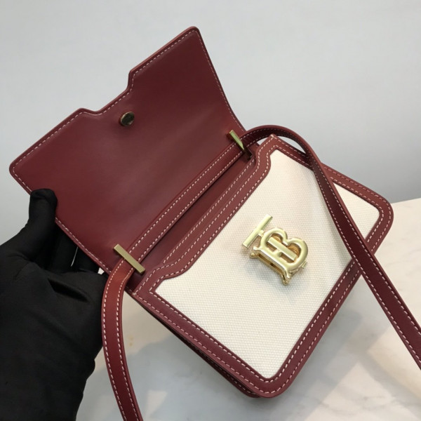 B**rry two-tone canvas and leather tb bag