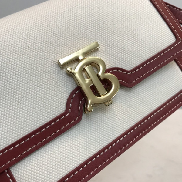 B**rry two-tone canvas and leather tb bag