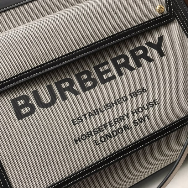 B**rry medium two-tone canvas and leather pocket tote