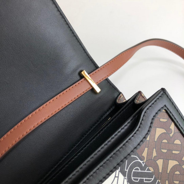 B**rry monogram stripe e-canvas note crossbody bag