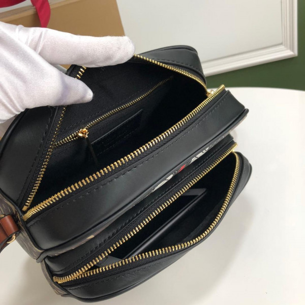 B**rry medium monogram stripe e-canvas camera bag