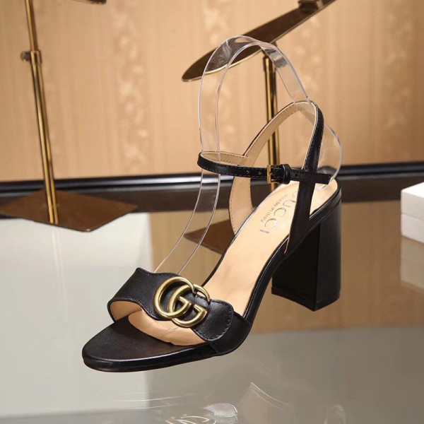 G*u*i leather mid-heel sandal