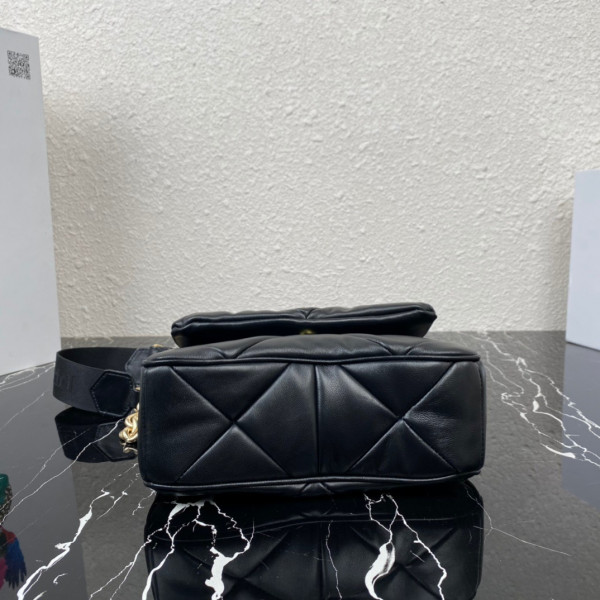 Pra*a system nappa leather patchwork bag