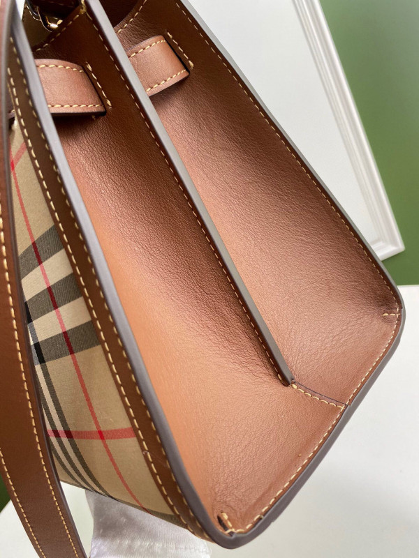 B**rry small vintage check two-handle title bag
