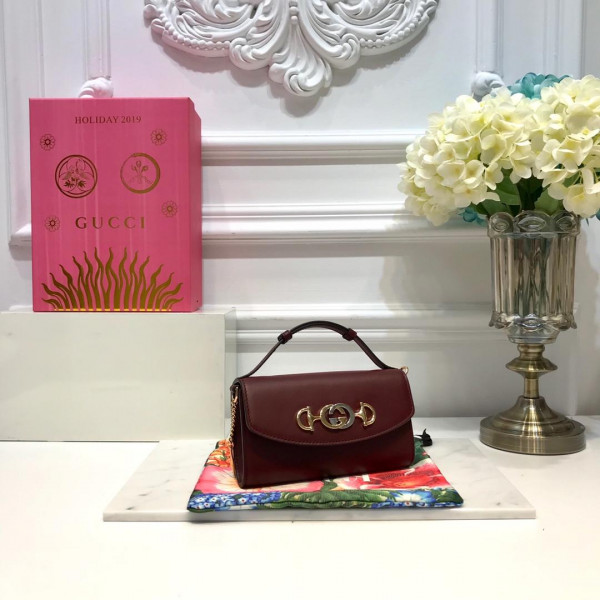 G*u*i zumi smooth leather mini shoulder bag