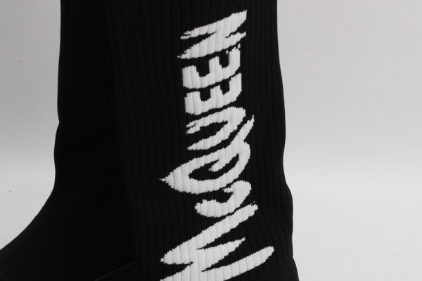 ale*d*r M*Q*en graffiti knit tread slick boot