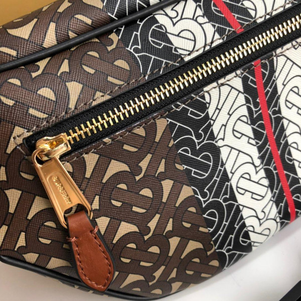 B**rry tmonogram stripe print e-canvas bum bag
