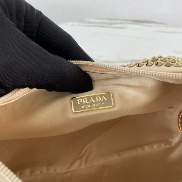 Pra*a satin mini-bag with artificial crystals