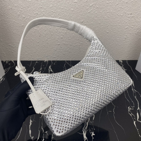 Pra*a satin mini-bag with artificial crystals