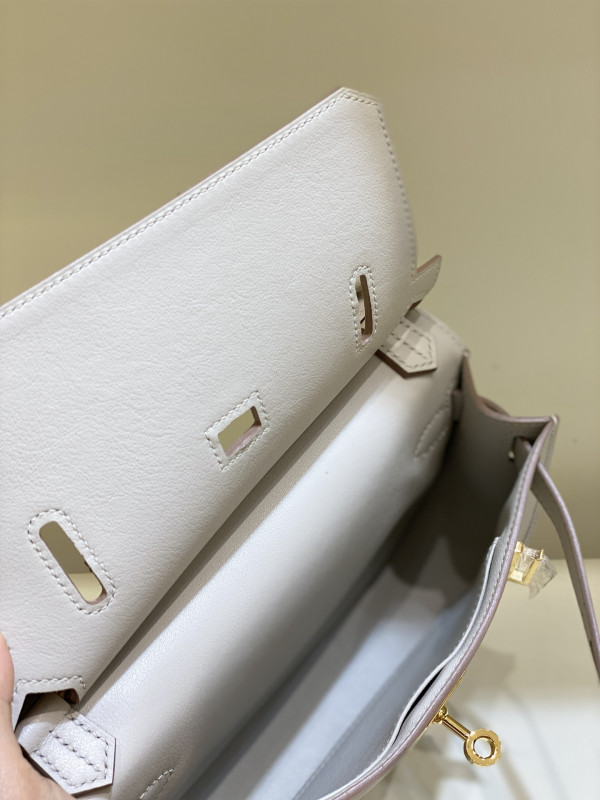 H**mes jypsiere mini bag in swift leather gris meyer