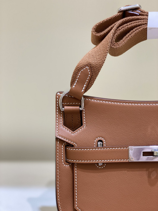 H**mes jypsiere mini bag in swift leather gris meyer