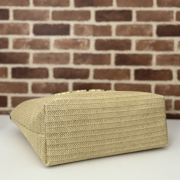 G*u*i medium straw-effect tote