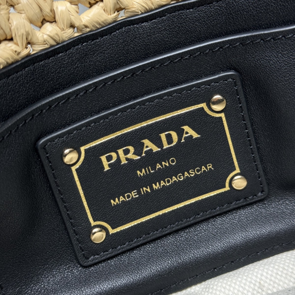 Pra*a crochet and leather shoulder bag