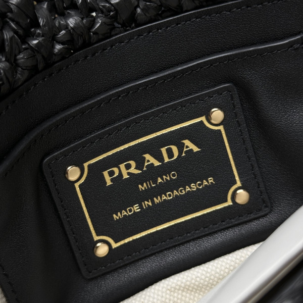 Pra*a crochet and leather shoulder bag