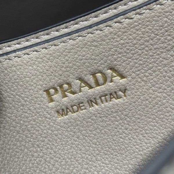 Pra*a buckle large leather handbag with belt-32*23*11cm